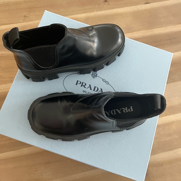 Authentic Prada Monolith brushed leather Chelsea boots size 37 - Picture 5 of 13